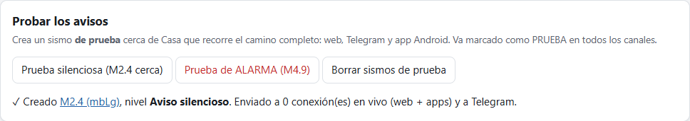 Botones de prueba